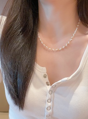 S925银纯银天然淡水珍珠baby珠项链不褪色圣诞送礼盒礼袋顺丰11