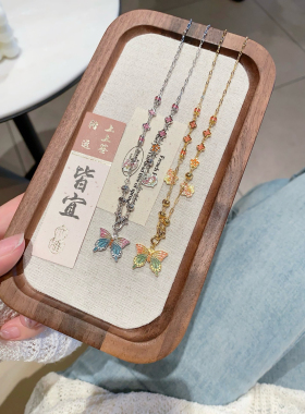 S925银珐琅蝴蝶精致项链送礼盒礼袋纪念日圣诞礼物顺丰12