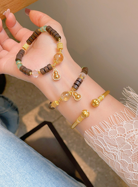 S925银纯银新款柏木水晶葫芦手链送礼盒礼袋纪念日礼物顺丰5