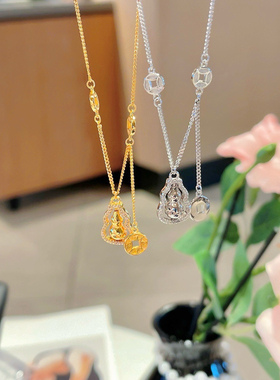 S925银纯银转运葫芦项链不褪色七夕送礼盒礼袋顺丰包邮7