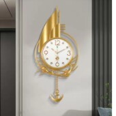 北极星挂墙钟表 轻奢一帆风顺客厅挂钟静音异形个性 2025新款 时尚