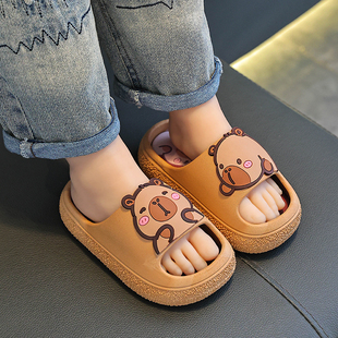 男童室内居家中大童防滑宝宝拖鞋 新款 2025夏季 卡皮巴拉儿童凉拖鞋