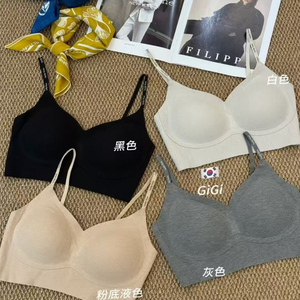 欧洲站2025早秋新款欧货设计感字母细肩带美背无痕抹胸背心内衣女