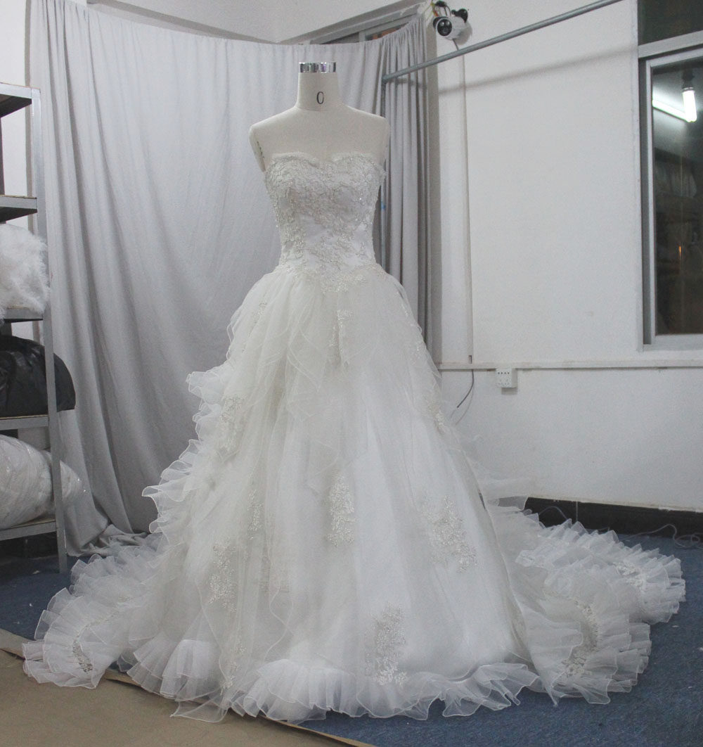 洛丽塔华丽大拖尾主婚纱连衣裙olita花嫁裙lo娘长裙女YSBRIDAL