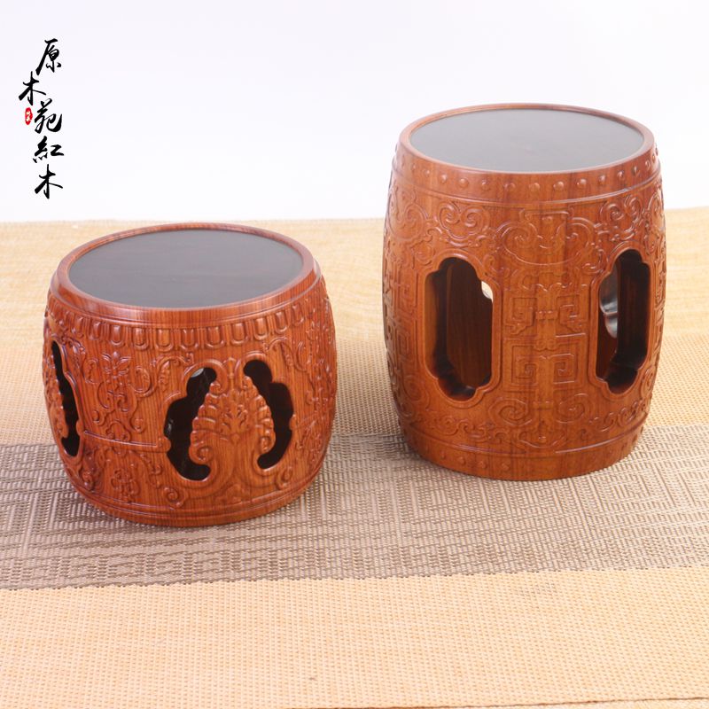 实木雕刻鼓凳底座木托