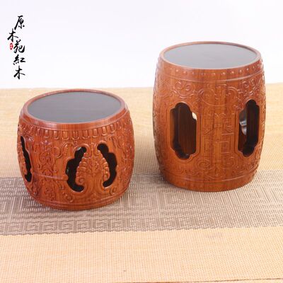 实木雕刻鼓凳底座木托