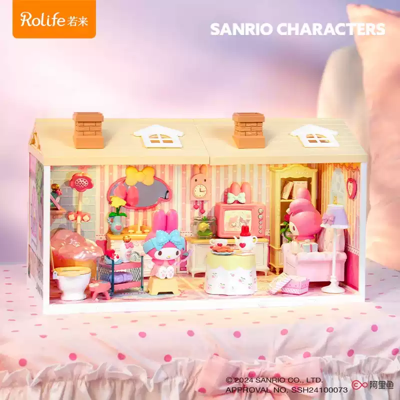rolife若来三丽鸥家族超级世界美乐蒂拼装积木玩具儿童创意礼物女