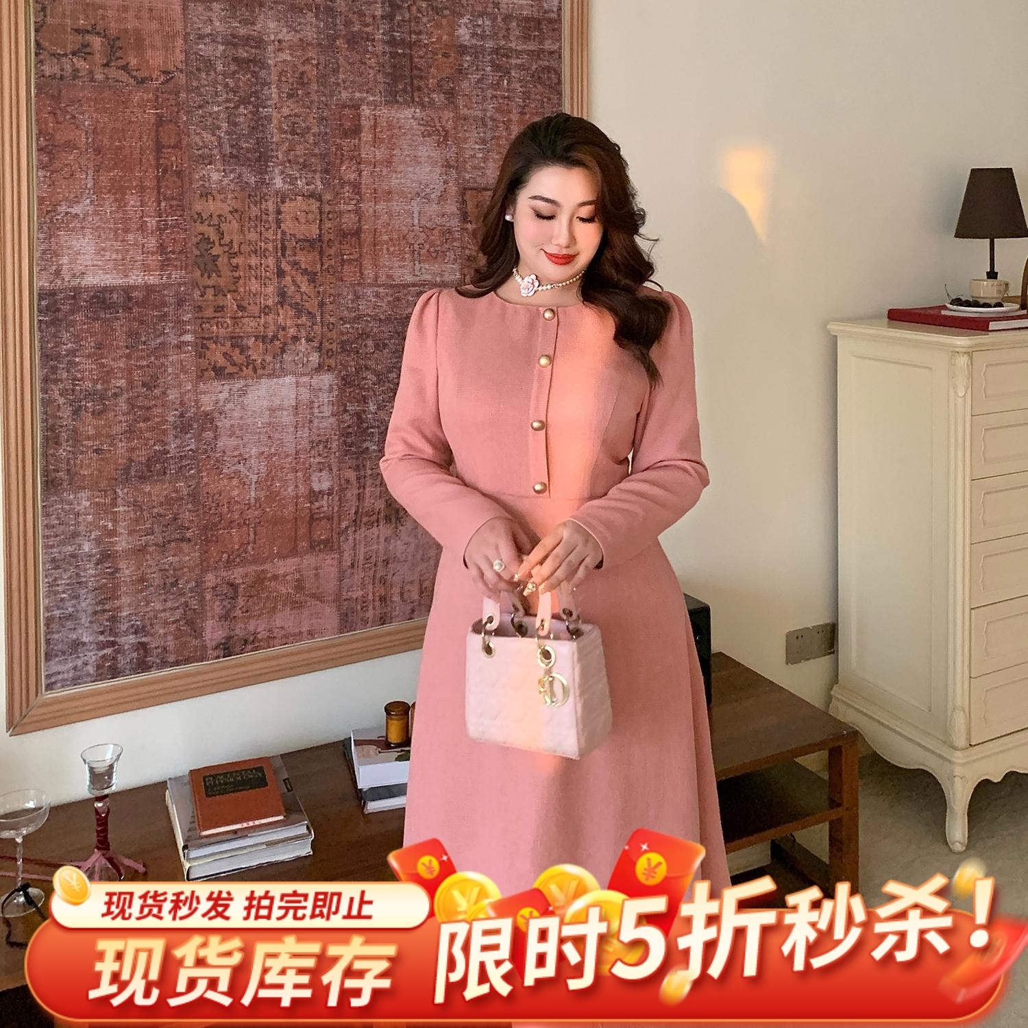 大码女装法式气质时尚优雅连衣裙