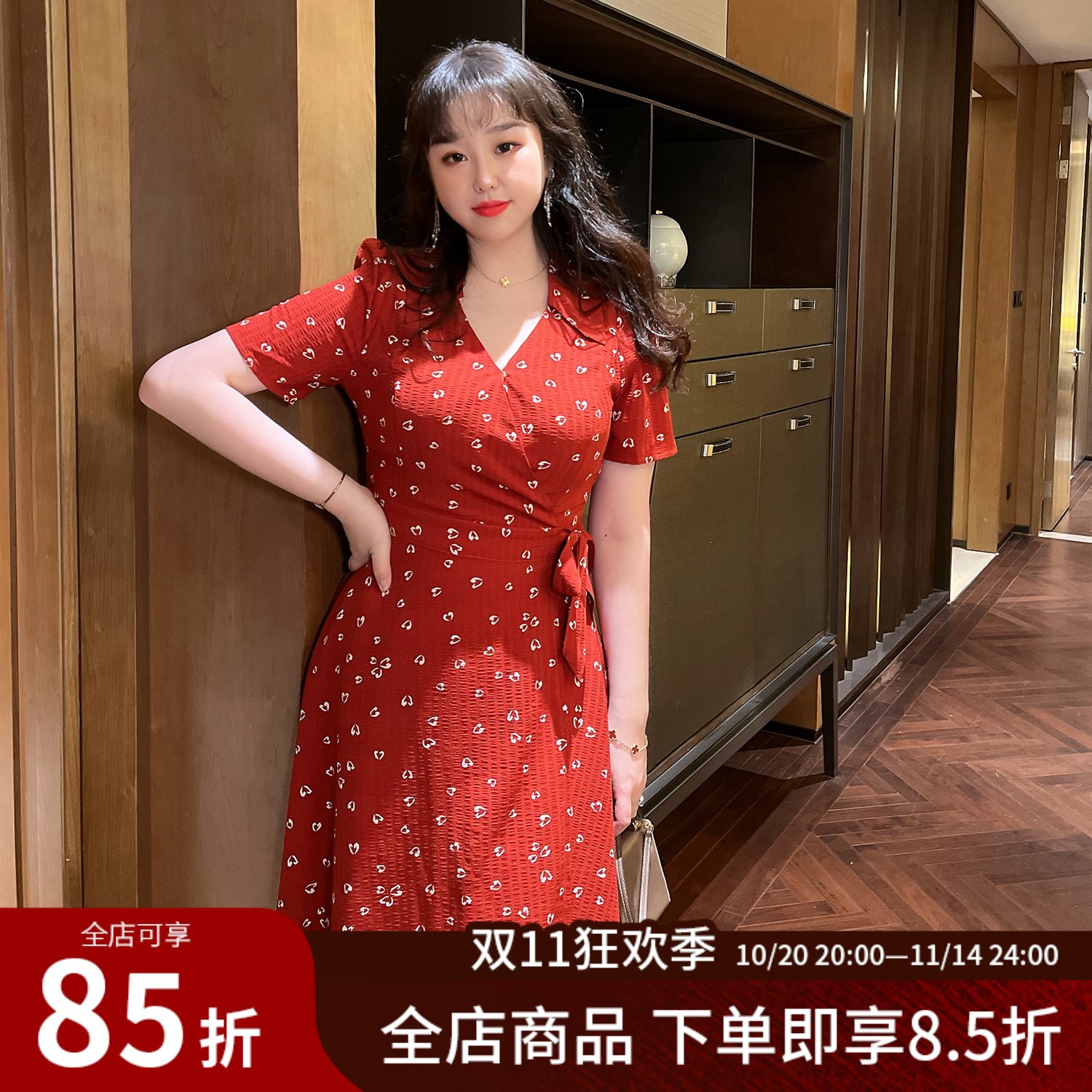 GLEC高级感法式复古雪纺连衣裙