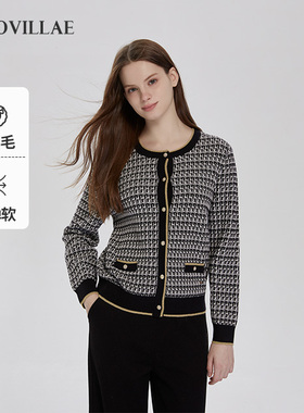 Polovillae女士小香风精品针织开衫2025新款女装毛衣外套APQF739