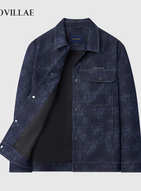 polovillae保罗威特男装翻领时尚潮流外套印花牛仔男上衣AEQS607