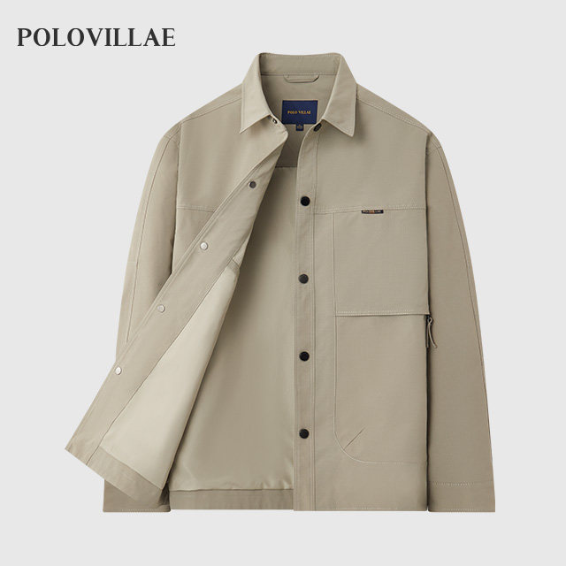 polovillae保罗威特男装春季新款休闲翻领工装夹克男外套AEQS608