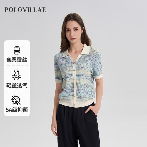 Polovillae保罗威特女士2026夏季翻领女短袖t恤女装polo衫BZRH705