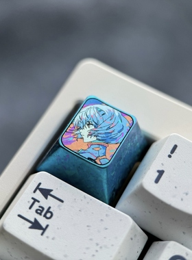 绫波丽 E款 1U ESC键 EVA 彩色钛合金键帽 金属彩色动漫键帽