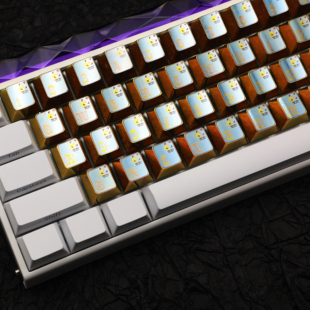 钛次元 明日香绫波丽  钛合金冰晶键帽套装字母键数字符号键金蓝