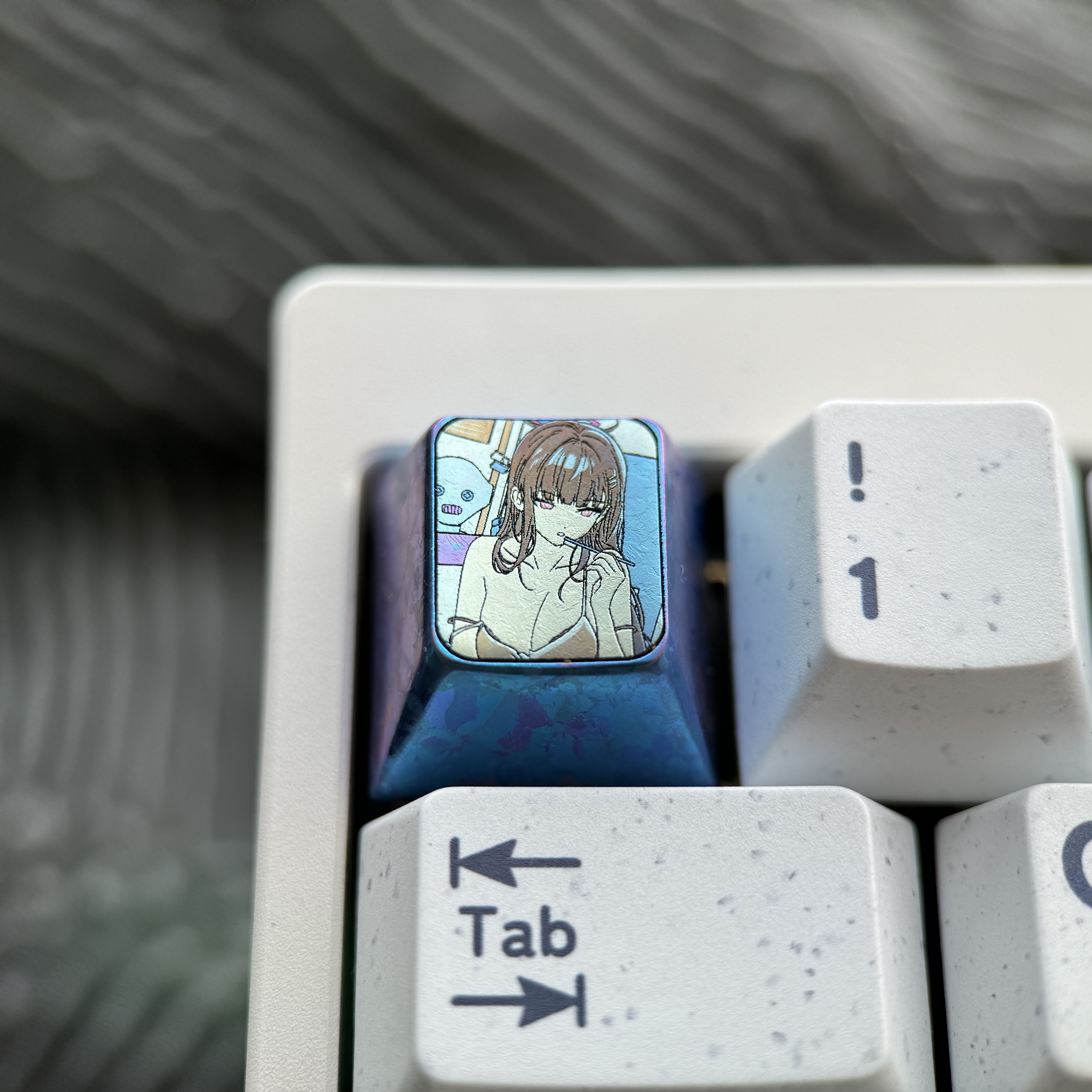 钛次元 调月莉音 蔚蓝 彩色钛合金键帽 个性二次元动漫ESC定制