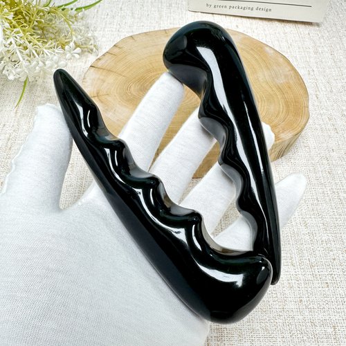 天然黑牛角尖足底点穴按摩棒