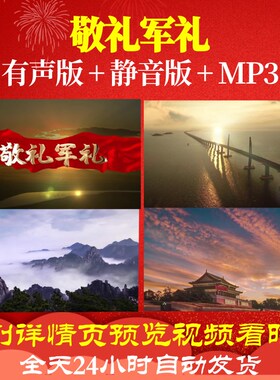 L66413Z敬礼军礼视频背景朗诵LED成品动感配乐唯美舞美儿童舞台MV