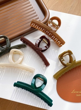 亮面果冻色交叉一字夹子后脑勺抓夹盘发鲨鱼夹气质发抓头饰女