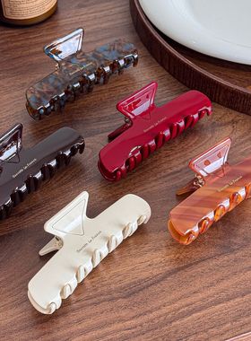 抓夹简约一字夹小众质感后脑勺大发抓鲨鱼夹洗漱夹子无痕发夹