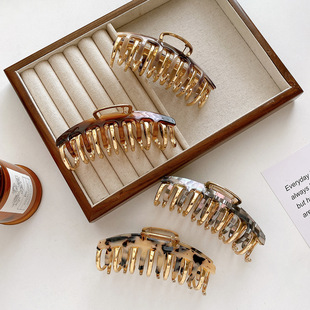 醋酸龙骨抓夹女简约大号发夹发量多气质后脑勺女盘发鲨鱼夹发抓