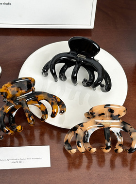 加厚4mm复古醋酸抓夹南瓜发夹发量多盘发鲨鱼夹发饰女