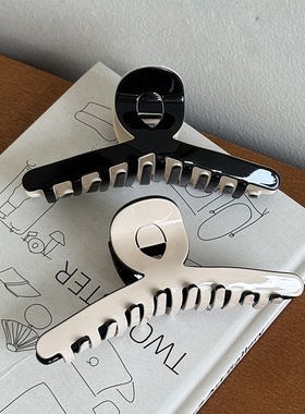 法式France高质感双色醋酸抓夹女又字型镂空经典时尚发夹鲨鱼夹