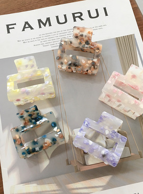 新款韩国亚克力抓夹发饰少女发夹中号镂空气质女发抓