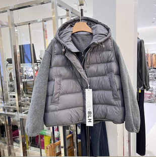 2025冬装 韩系百搭宽松羽绒服马甲外套配连帽卫衣两件套女5532 新款