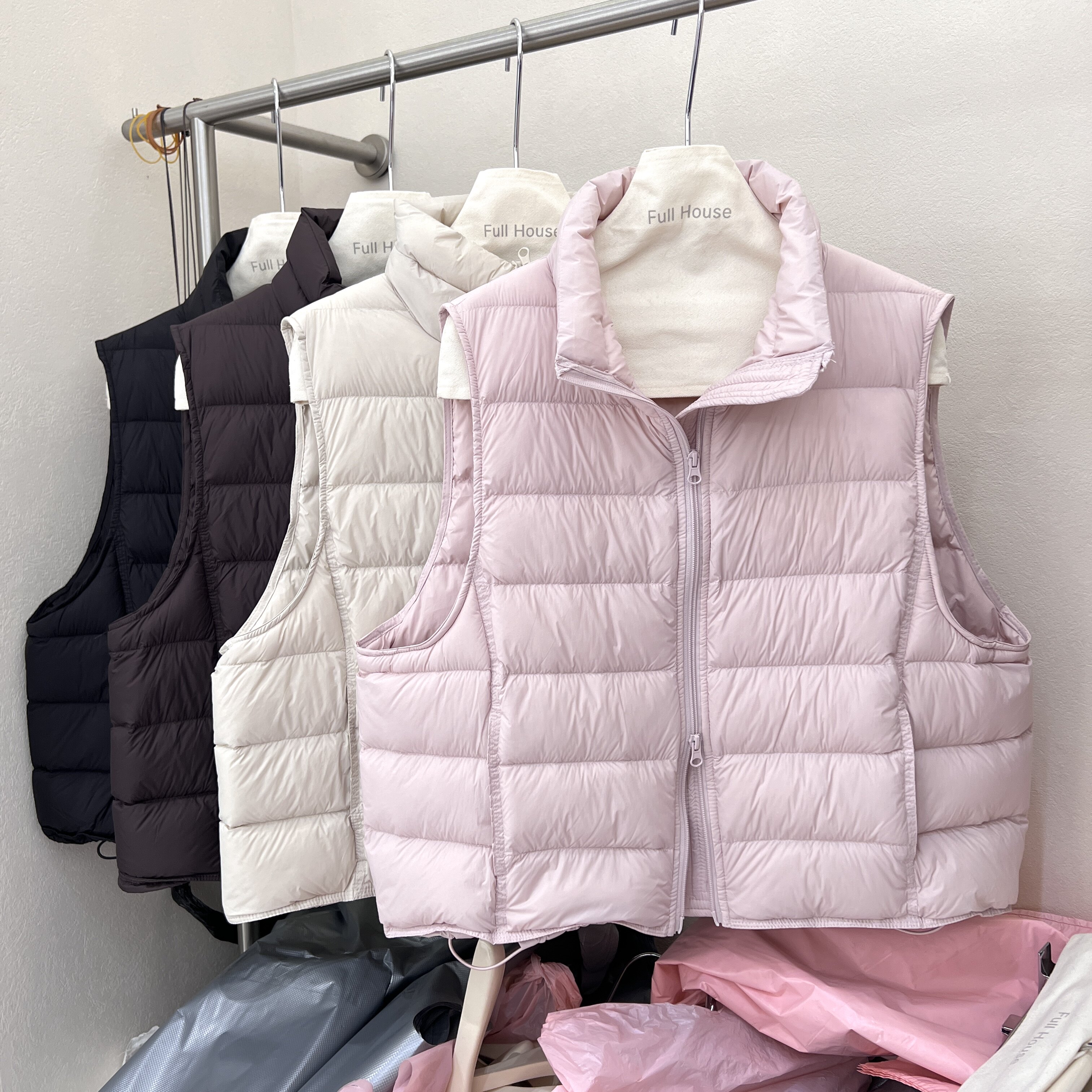 排骨短款立领90白鸭绒羽绒服马甲女2026冬小个子宽松无袖背心外套