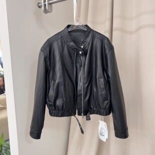 韩版立领黑色皮衣外套女短款欧货2026春季新款宽松休闲夹克上衣
