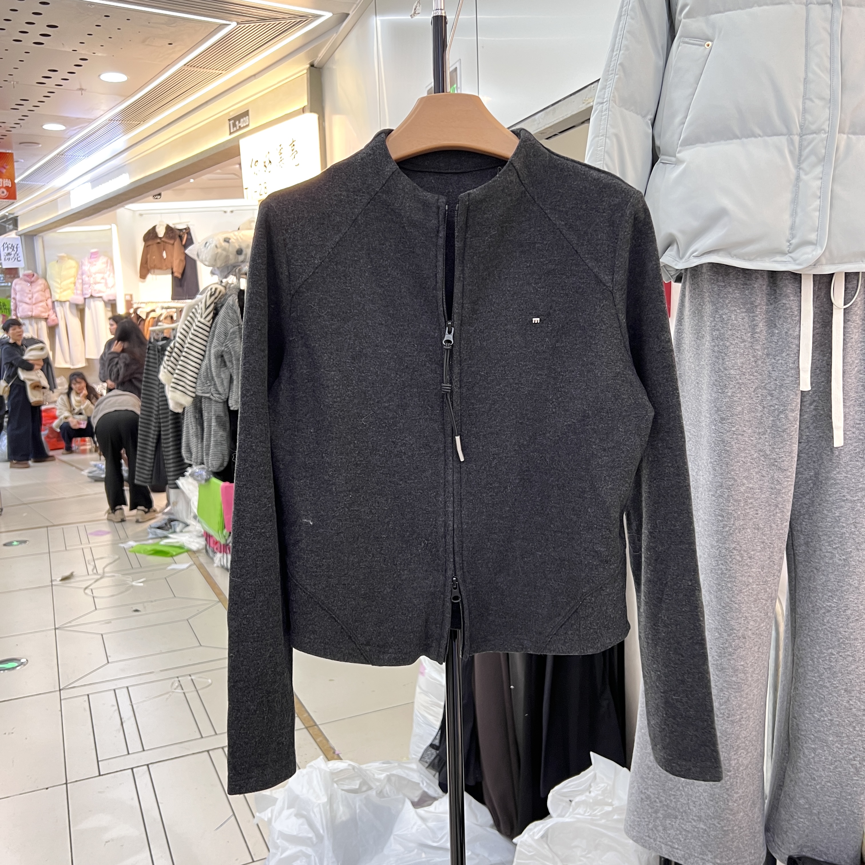 韩系简约ins半高领磨毛德绒双拉链卫衣外套女小个子显瘦百搭开衫