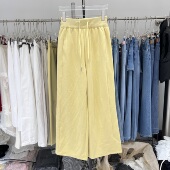 百搭长裤 欧货时尚 宽松遮肉卫裤 女2026春款 8832 高腰抽绳休闲直筒裤