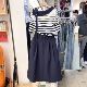 条纹中袖 两件套装 针织衫 设计感显瘦时尚 078 半身裙女26春新款 法式