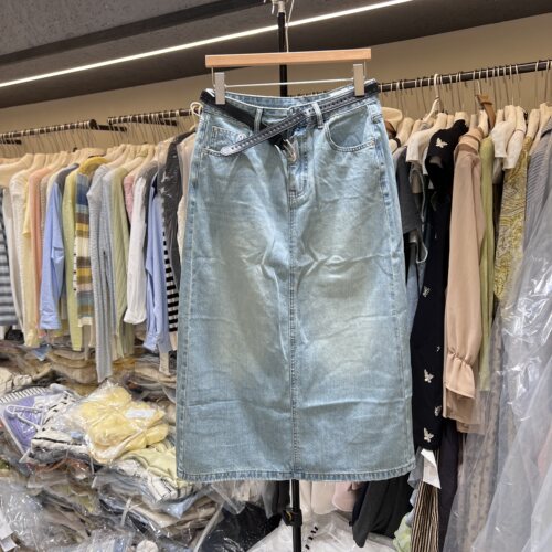 欧货牛仔半身裙女2026夏高腰包臀裙复古直筒宽松a字中长遮胯半裙
