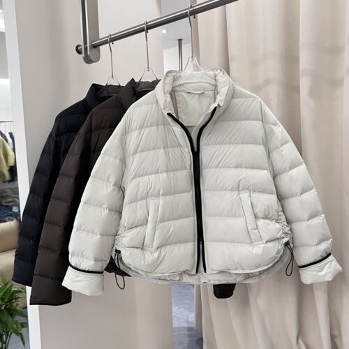 90白鸭绒排骨羽绒服女26秋冬新款短款立领保暖宽松休闲轻薄款外套