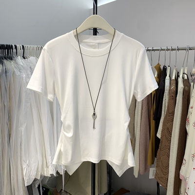 2026夏季新款韩版时尚圆领后背镂空设计感女宽松显瘦毛衣上衣8152