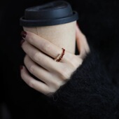 法国 红色戒指小众设计高级感百搭领针指环 key 设计师 Classy