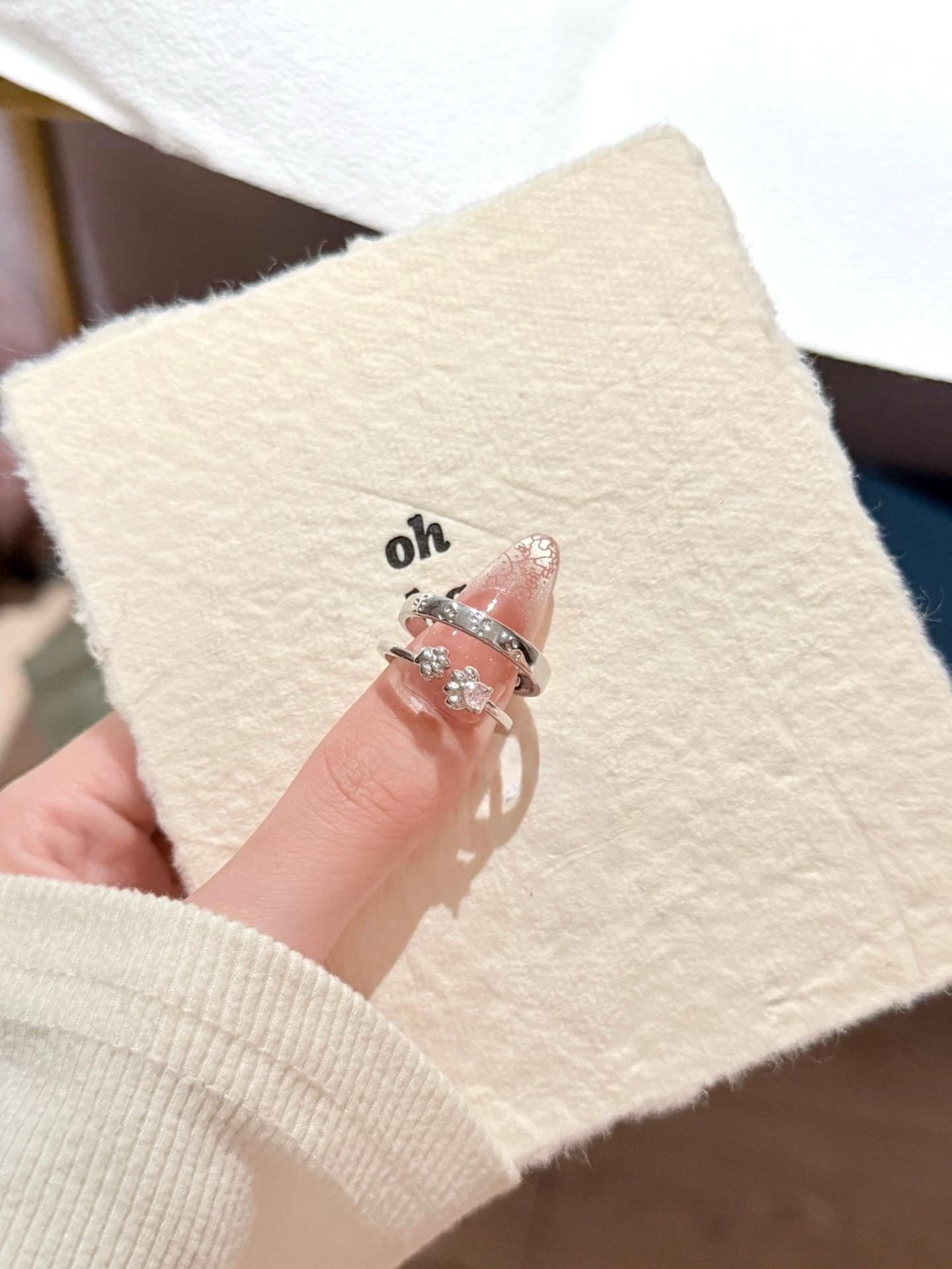 猫喵情侣戒指女ins小众气质简约新款闺蜜指环轻奢情侣异地恋礼物