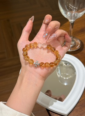 好运守护手串暴富天然黄塔晶手链女小众设计感饰品礼物