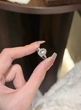 「太阳神」天然黄水晶戒指女小众设计感高级开口可调节