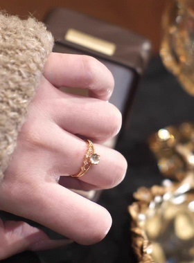 天然水沫玉S925银戒指活口新年招财小众冰种送闺蜜礼物