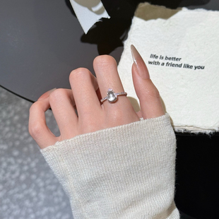 天然高冰水沫玉葫芦925纯银镶嵌翡翠冰种戒指福禄指环时尚她屿