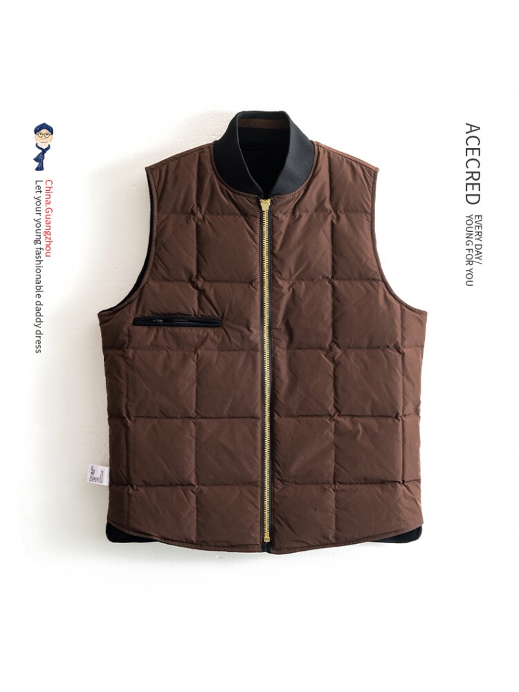 아빠의 겨울 다운 조끼 남성용 느슨한 따뜻한 조끼 중년 및 노인 가을 겨울 노인 및 할아버지를위한 의류