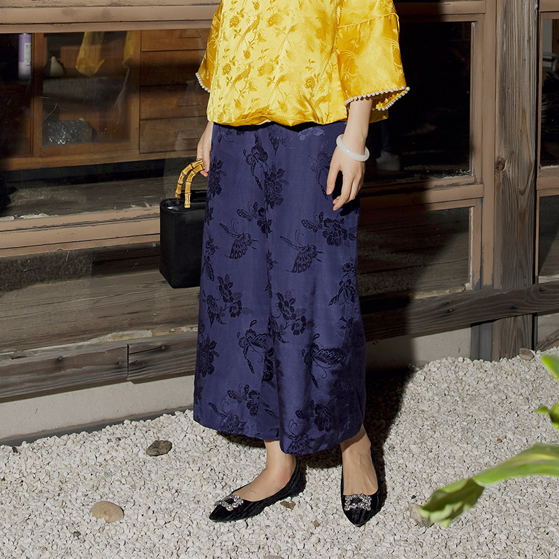 jcl813/jcl814民国复刻丝棉老缎子加棉保暖棉裤小脚裤阔腿裤女冬