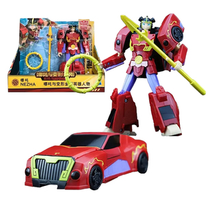 孩之宝哪吒与变形金刚模型英雄哪吒三人套土行孙雷震子方舟擎天柱