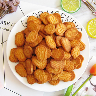 包邮奶香口味儿童小白菜饼干幼儿园加餐糕点休闲童真零食10斤整箱