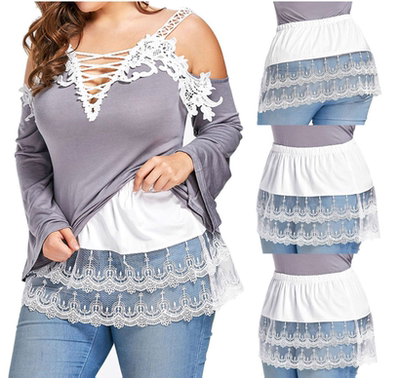 欧美风蕾丝亚马逊打底外穿半身裙