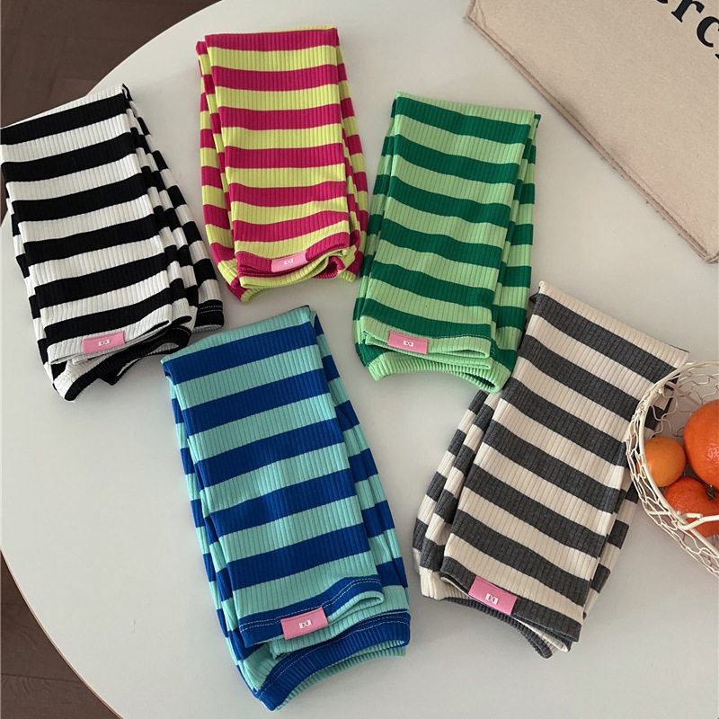 蓝色防晒袖套宽松遮阳夏季开车骑行条纹防紫外线条纹冰袖2023新款