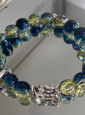 中式国风龙年招财设计星空手串小众百搭显白琉璃男女手链